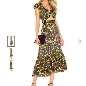ALC Valencia Floral Silk Midi Dress Size 18 Women Feminine Cutout V Neck